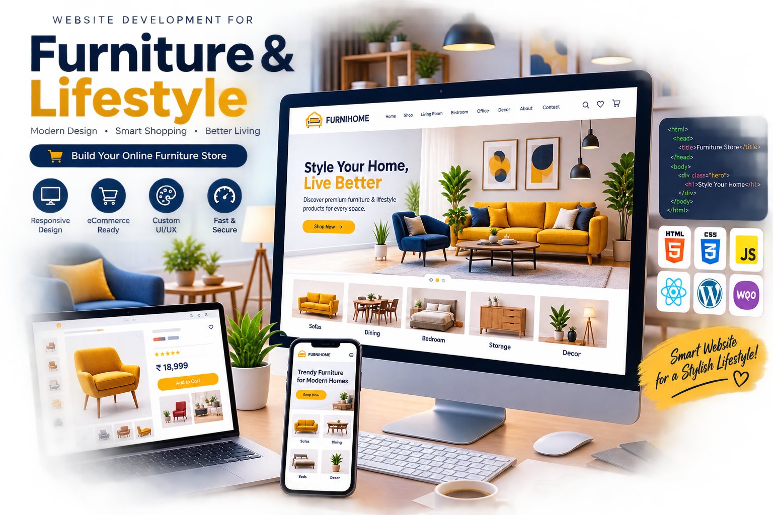 Furniture and Lifestyle Website Development