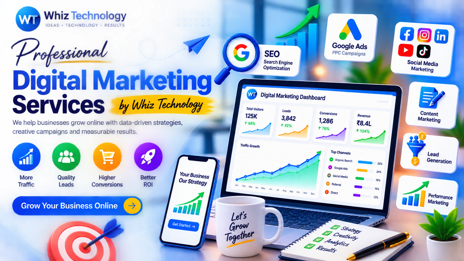 Professional Digital Marketing Services by Whiz Technology