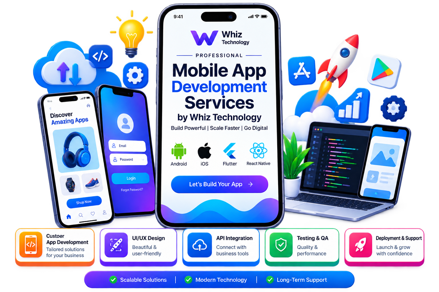 Professional Mobile App Development Services by Whiz Technology