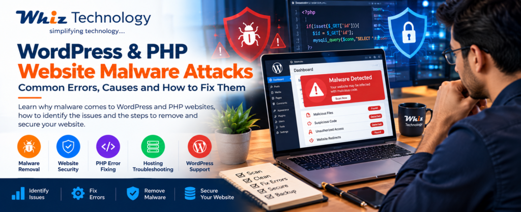 WordPress & PHP Website Malware Attacks: Common Errors, Causes and How to Fix Them