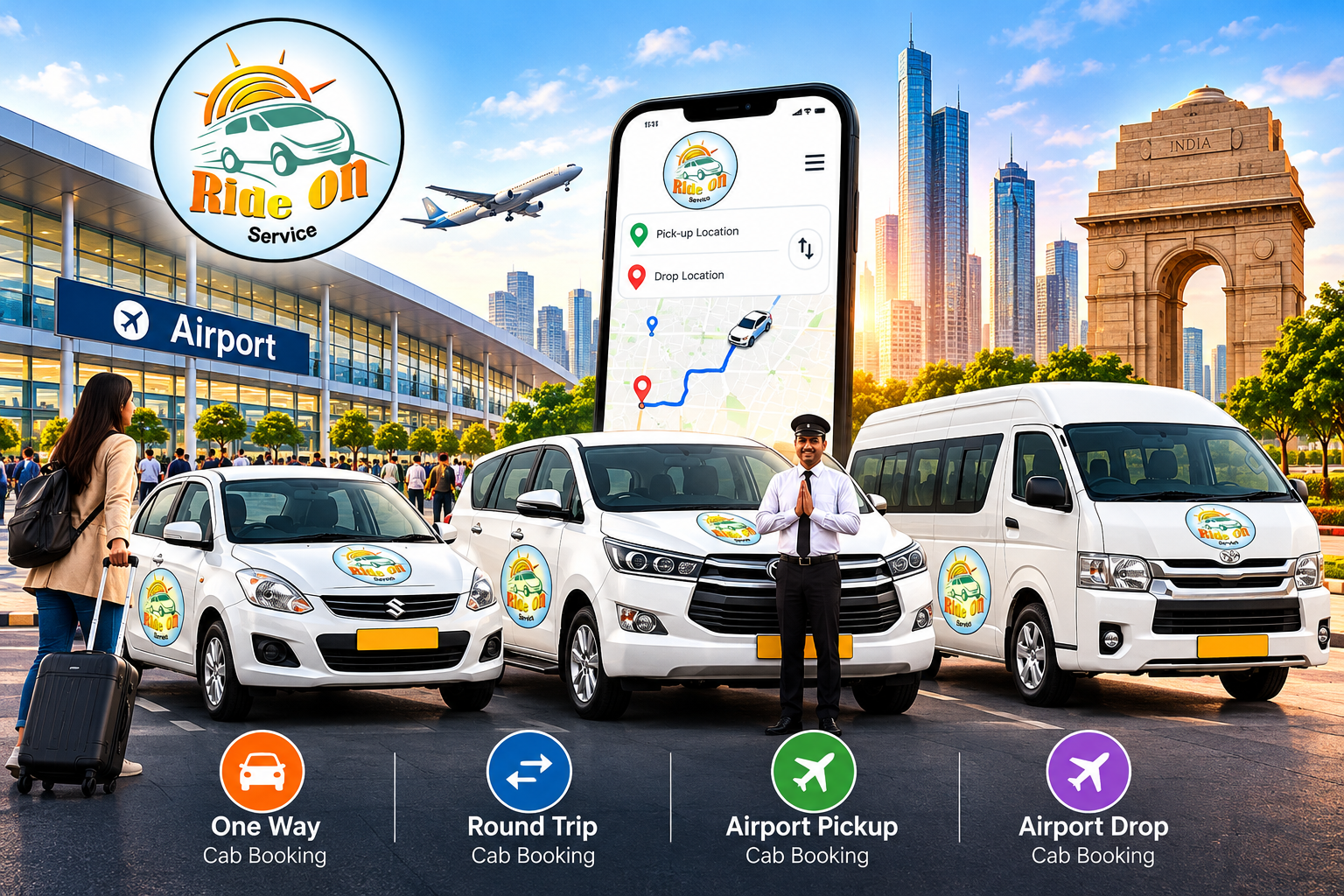 Modern car for local travel, airport transfers and outstation journeys